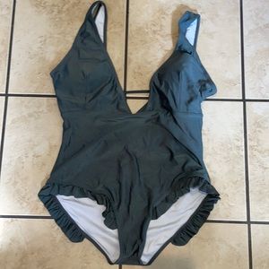 Grey Swim Suit One Piece XL by Cupshe